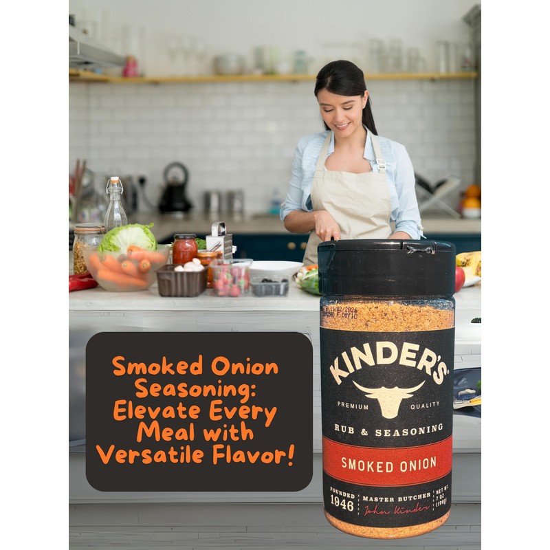 Kinder's Smoked Onion Rub and Seasoning, 7 oz, Premium Quality