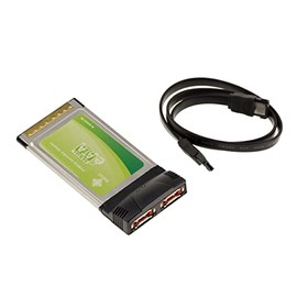 KALEA-INFORMATIQUE PCMCIA CARDBUS 32 BIT 2 Ports eSATA Card with Initio Inic 1620Ta2 Chipset Comes with eSATA Cable