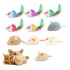 Gotvspt 10PCS Cat Mice Toys,Interactive Mouse Cat with Feather,Catnip Toys