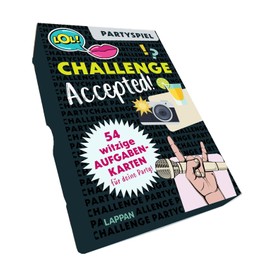 Challenge accepted!: Kartenspiel mit 54 witzigen Aufgaben für deine Party | Lustige Fotoaufgaben, Trinkspiele und witzige Herausforderungen für große Runden | Partyspiel für Erwachsene