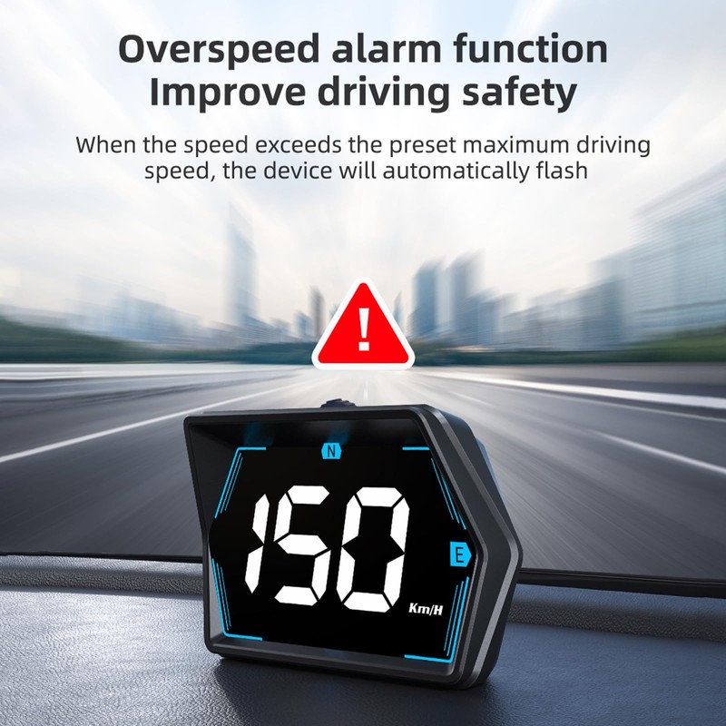 Shkalacar Head Up Display MPH Speed Meter, GPS Speedometer Universal