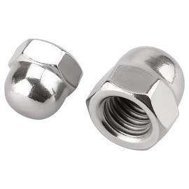1/2-13 Acorn Hex Cap Nuts (10 pcs), 304 Stainless Steel 18/8, Coarse Thread, Bright Finish, Acorn Dome Head Cap Nuts, Fayeploo