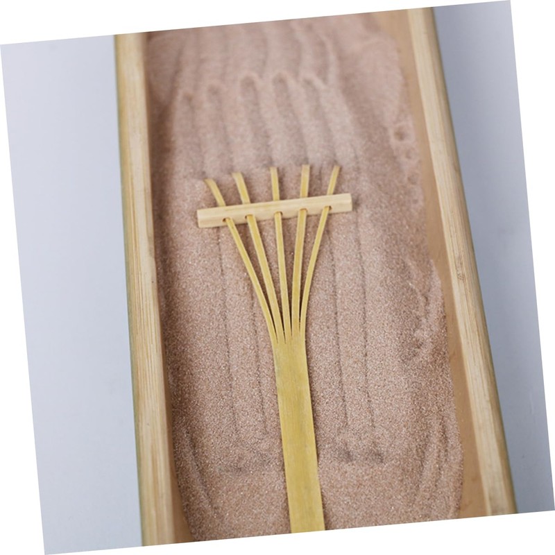 Toyvian Bamboo Rake Five Teeth Rake Sand Table Rake Mini