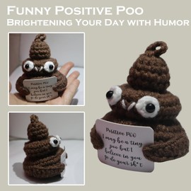 JoyChoi Positive Potato & Positive Poo Crochet Dolls - Funny Gifts for Women, for Home or Office Decorations