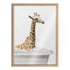 Kate and Laurel Blake Bathroom Bubble Bath Giraffe Framed Printed
