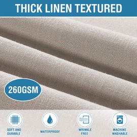 H.VERSAILTEX Rectangle Linen Textured Table Cloth Thick Fabric Wrinkle Free Washable Dust-Proof Tablecloth for Dining, Buffet Parties, Picnic, Events, Weddings and Restaurants, 152 x 152cm, Taupe