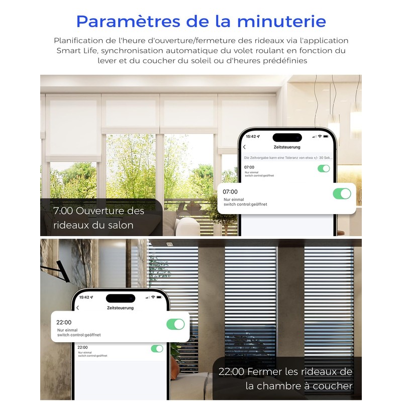 HeuxGir 86 * 86mm Smart Roller Shutter Switch，Rolladenschalter wlan Control