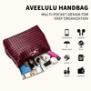 AVEELULU Woven Vegan Leather Tote Shoulder Bag - 9x5x3 Inch