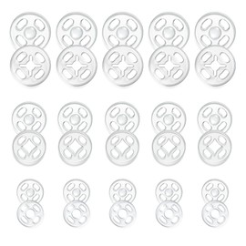 120 Sets Plastic Sew-on Snap Clear Snaps for Sewing Invisible Sewing on Snap Buttons Round Clear Press Button Fasteners Snaps Fastener for Shirts Clothing DIY Craft (7mm+10mm+12.5mm)