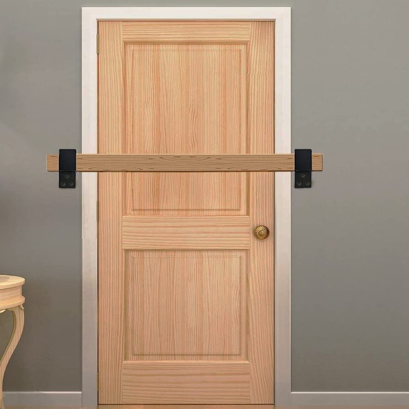 2x4 Door Barricade Brackets Heavy Duty Metal Drop Open Bar