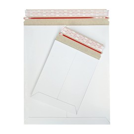 PSBM Rigid Mailers, 7x9 Inch, 100 Pack, Kraft White Cardboard Shipping Envelopes for Photo & Document, Self Seal
