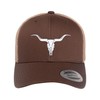 Go All Out Adjustable Brown/Khaki Structured Trucker Steer Skull Cowboy