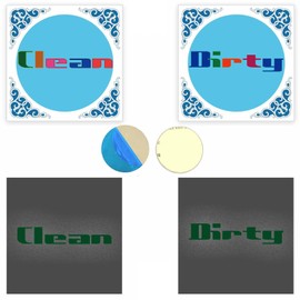 Ashoaza 2 Luminous Dishwasher Magnet Clean Dirty Sign Funny, Double-Sided Clean/Dirty for Stainless Steel Dish Washers, Cute Magnetic Home and Kitchen Gadgets or Accessories (Square)