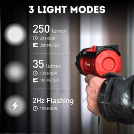 Favour LED hand light, high-quality searchlight with stand, diving waterproof, perfect LED light source for car work and renovations with practical handle