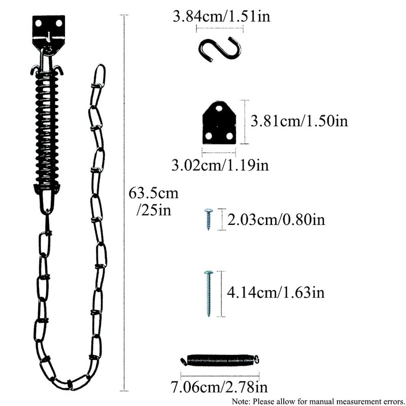 1PCS Screen Door Chain, Heavy Duty Hardware Door Stopper Chain