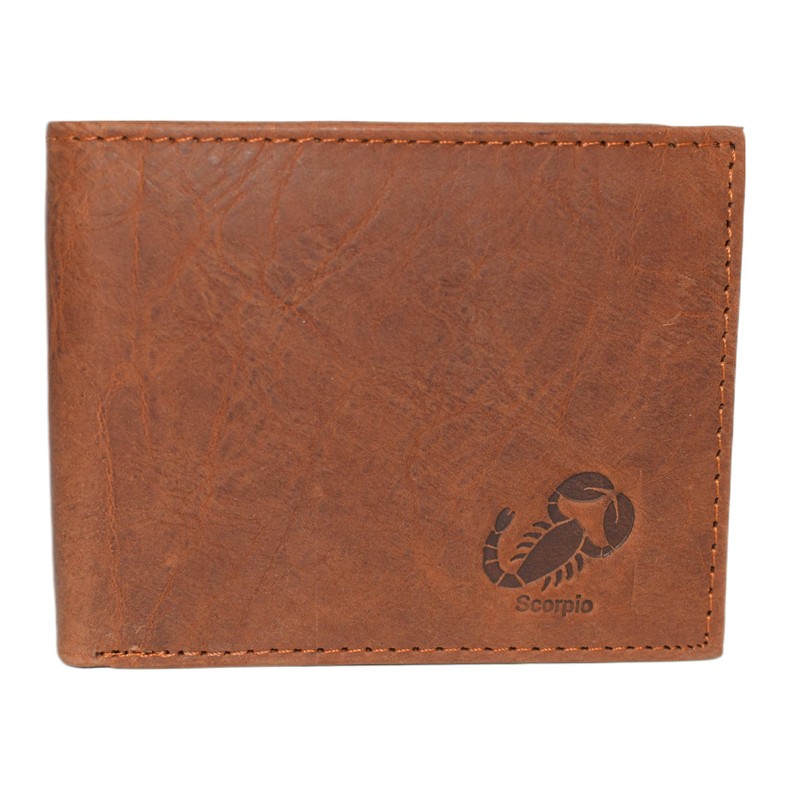 MARSHAL Scorpio Logo Men's Bifold Trifold RFID Blocking Real Leather