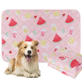 BVAGSS Washable Pee Pads for Dogs, 2 Pack Reusable Leakproof Puppy Wee Wee Pad, Non-Slip Waterproof Pet Training Pads, Super Absorbent Whelping Pads XH081 (Watermelon, 36X41 Inch (Pack of 2))