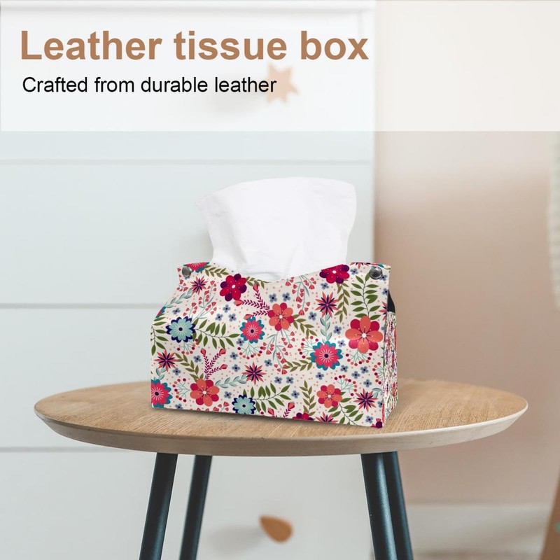 2 Pack Tissue Box Cover Holder, Nice Cherry Blossom Rectangle