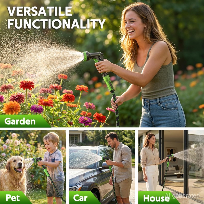 NON-EXPANDABLE Garden Hose 25 FT, Heavy Duty Steel Metal Flexible
