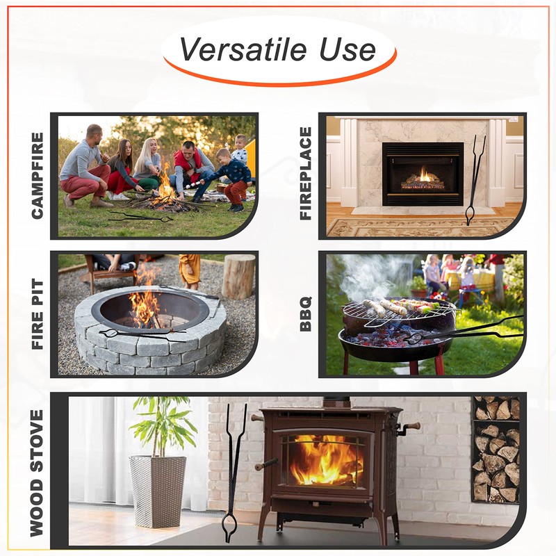 FEBTECH Log Grabber for Fire Pit - 30" Inch Steel