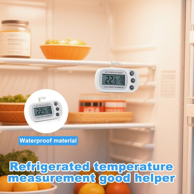 Digital Fridge Thermometer UK, XPJBKC 4Pcs Waterproof Fridge Temperature Thermometer