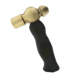 The Beadsmith Brass Ergo Hammer - Metal Elements - 5-inch ergonomic handle - 1LB weighted head with a 27mm Face - Ideal for metal stamping, jewelry making, wood & leather smithing DIY projects
