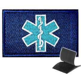 INFANTRYPRO Patch, Krankenwagen, Kreuz, Rettungsaufnäher, medizinischer Aufnäher, 8 x 5 cm, Notfall-Version, zum Aufbügeln, Nähen, Blutgruppe A+ O+ Rescue, Rucksack, Airsoft Medic