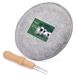 Deudy Needle Felting Pad, 7.87 x 7.87 Inches, Felt Pad, Needle Felting Tool Set, Needle Felting Pad, Upholstery Sponge Pad with Felting Needle Tool with 3 Needles and Wooden Handle for Starter Wool