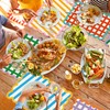 AnyDesign 60Pcs Stripe and Plaid Paper Placemats Disposable Table Mat