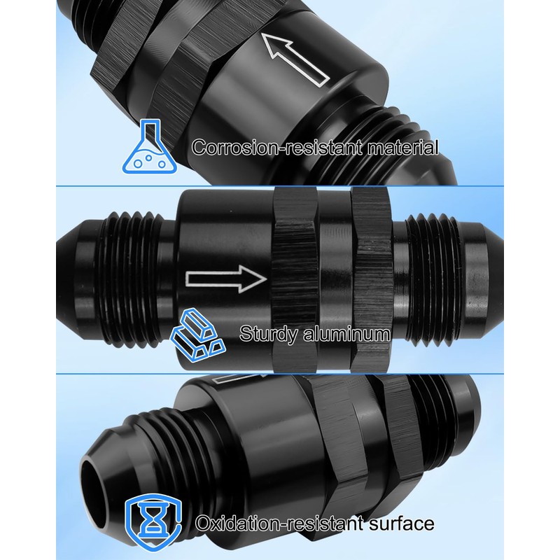 8AN Fuel Check Valve, Male 3/4-16 Thread Check Valve Assembly,