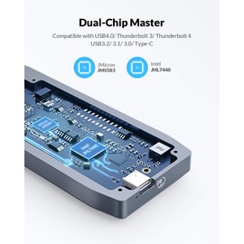 ORICO M.2 Enclosure for NVMe SSD, USB4.0 40Gbps Type-C to M Key B+M Key 2280 Aluminum External Hard Drive Case Compatible with Thunderbolt 3/ 4 USB3.2/ 3.1/ 3.0/ Type-C (M2V01)