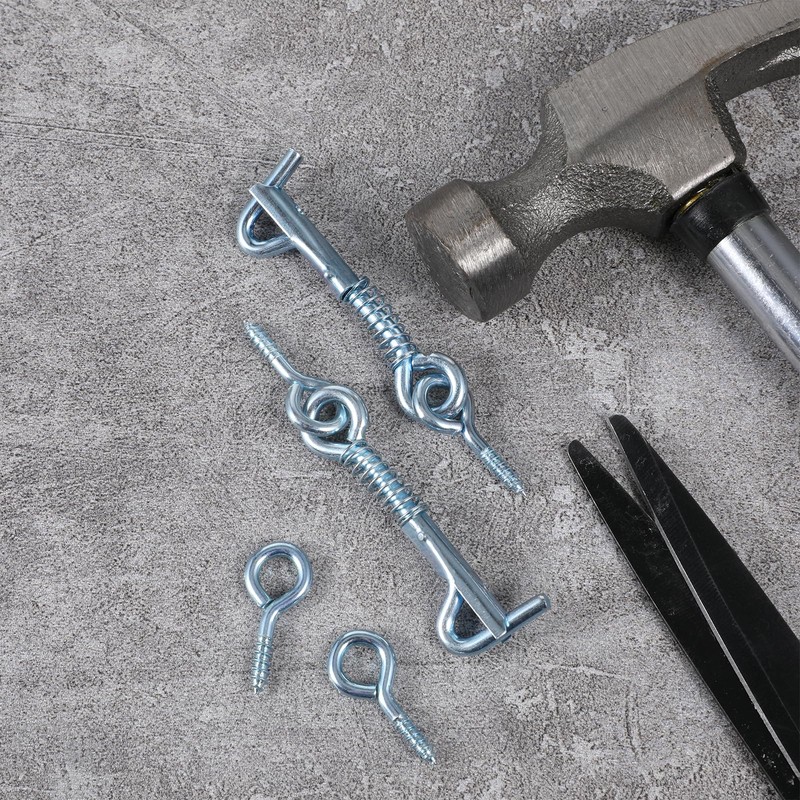 6 Pack Safety Hook and Eye Latch, 2 Inch Stainless