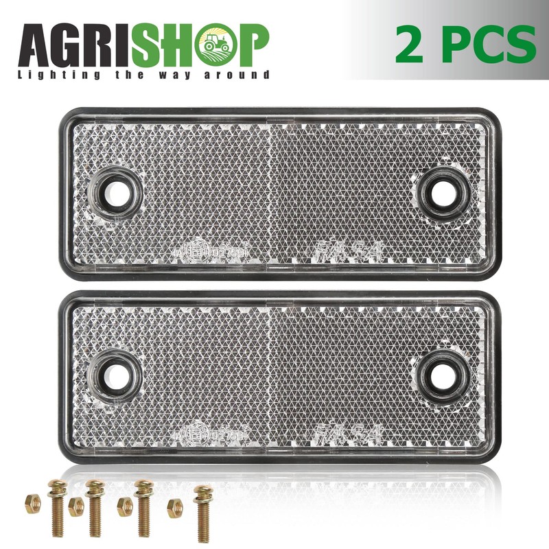 AGRISHOP 2 x Reflector White Rectangular 95 x 37 x
