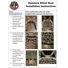 Hazmore Outdoor Products Silent Seat for Lone Wolf Replacement Tree Stand seat