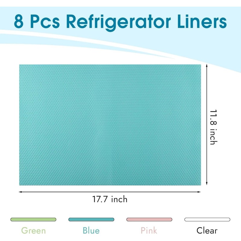 BEVTEE 8 Pack Refrigerator Liners,Washabl