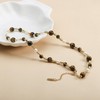 IDOKAWA Natural Tiger Eye Pearl Necklace 18K Gold Beaded Necklace