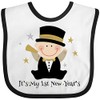 inktastic Baby's 1st New Year Baby Bib White and Black