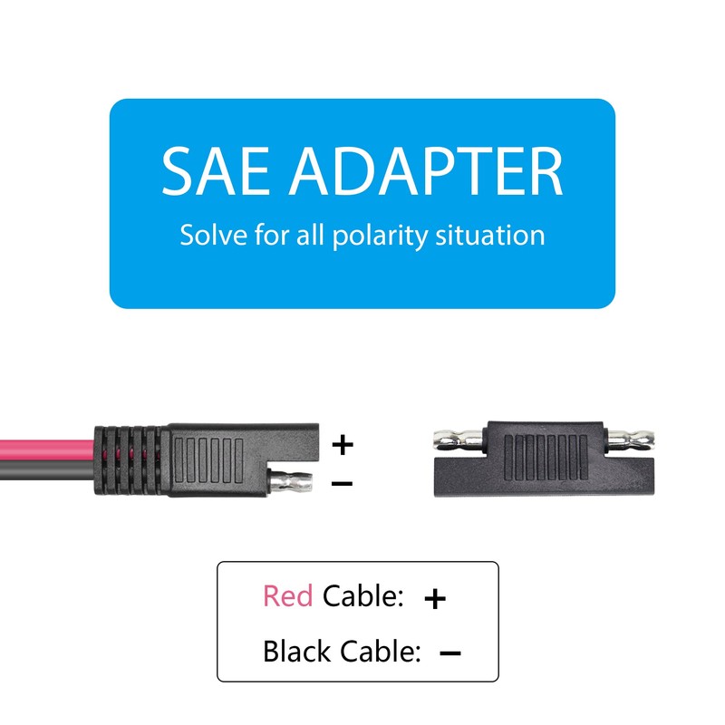 RIIEYOCA 1M SAE to XT60 Connector Adapter, 12AWG Cable, Compatible