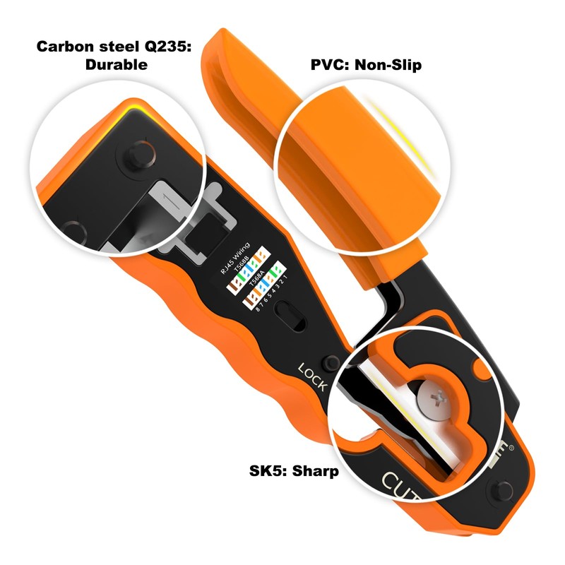 LEENUE RJ45 Crimp Tool, RJ45 Pass Through Crimping Tool for