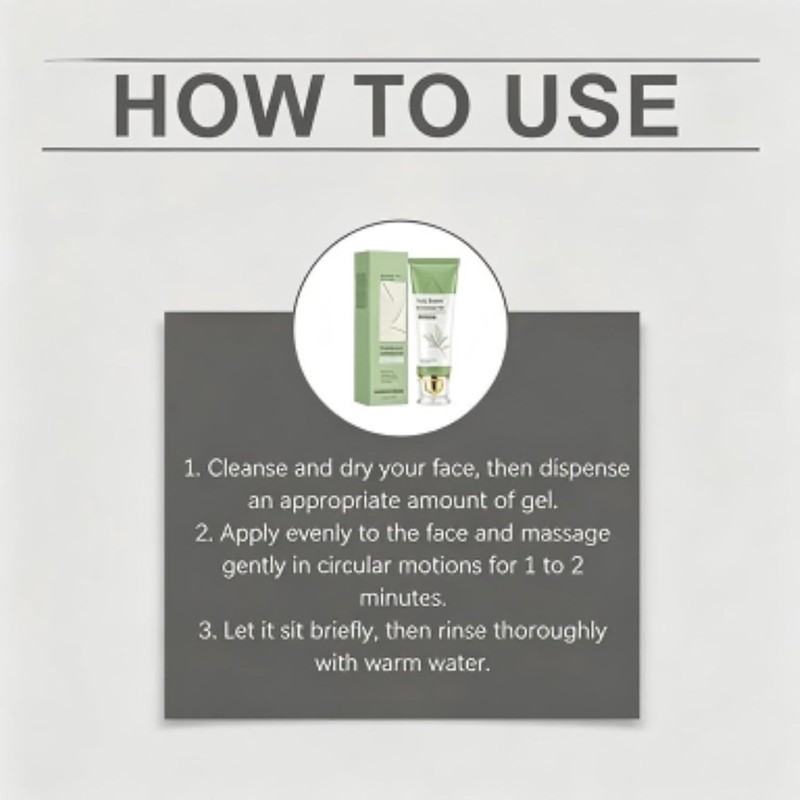 Triple Enzyme Green Tea Peeling Gel, Facial Body Exfoliator 100g