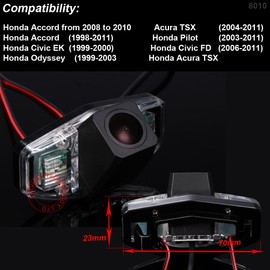 Super HD Vehicle Camera 1280x720 Pixels 1000 TV Lines car Rear View Reverse Parking Camera Back up for Honda Accord TSX Pilot Civic EK FD Odyssey Acura TSX