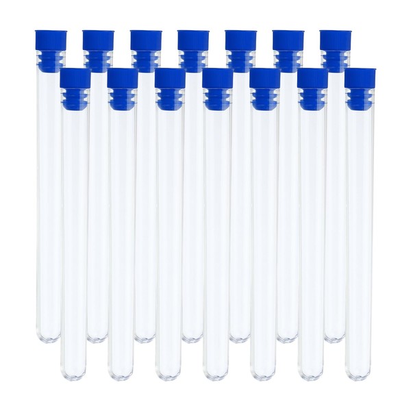 PATIKIL 15ml Test Tubes Set, 60pcs 5.91x0.59" PS Clear Round