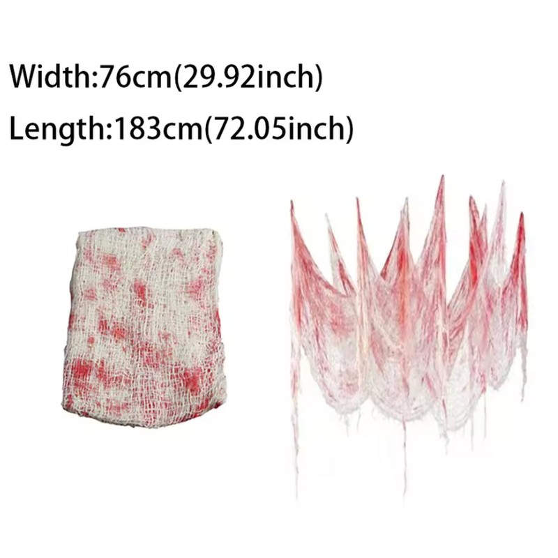 2 pcs Halloween Bloody Gauze Decorations, Horror Bloody Cloth Door
