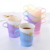 10-Pack Disposable Paper Cup Holders with Handles for Paper and Transparent Cups Holder Stripe Style 5ea