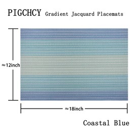 PIGCHCY - Manteles individuales lavables y duraderos de vinilo tela, elegantes manteles individuales resistentes al calor para mesa de comedor, juego de 4 (18 x 12 pulgadas, rojo borgoña)