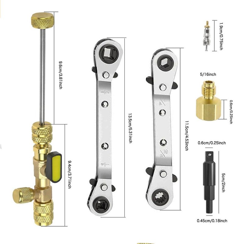 Ausfyyam Valve Core Remover Installer Tool & HVAC Service Wrench