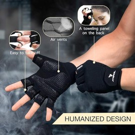 ATERCEL - Guantes de entrenamiento para hombres y mujeres, guantes de ejercicio para levantamiento de pesas, ciclismo, gimnasio, entrenamiento, transpirable y ajuste cómodo (negro, XS)