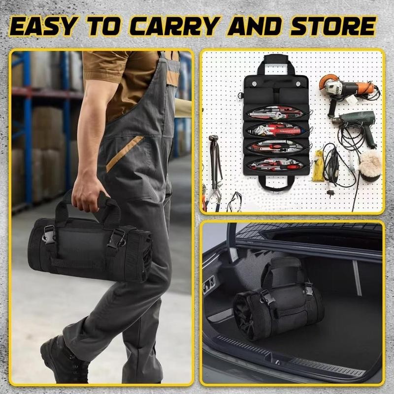 Electricians & Mechanics Portable Tool Roll Bag - Portable Design