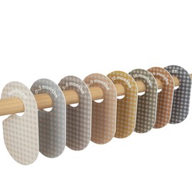 3 Sprouts Baby and Toddler Closet Hanger Dividers Set of 8 - Durable Nursery Clothes Organizer by Size/Age for Infant to Toddler, Boy & Girl - Separateur Vetement Bebe - Gingham