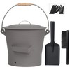 BRIAN & DANY Ash Bucket with Lid, 2.6 Gallon Fireplace